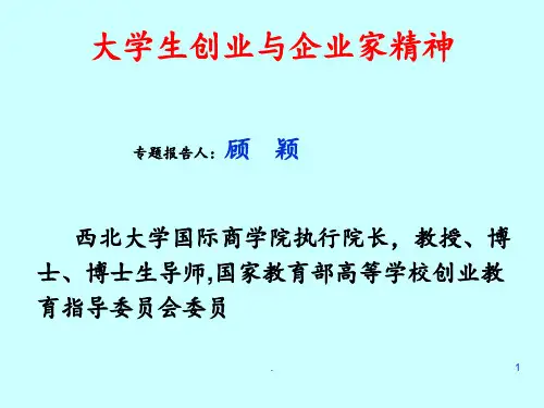 大学生创业与企业家精神PPT课件