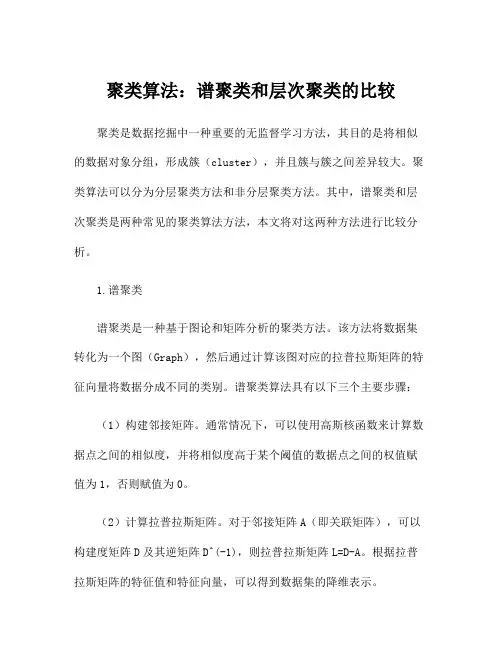 聚类算法：谱聚类和层次聚类的比较