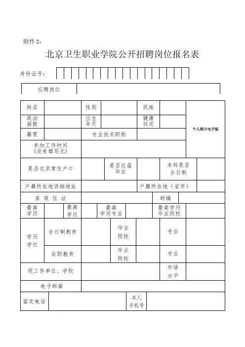 公开招聘岗位报名表.doc