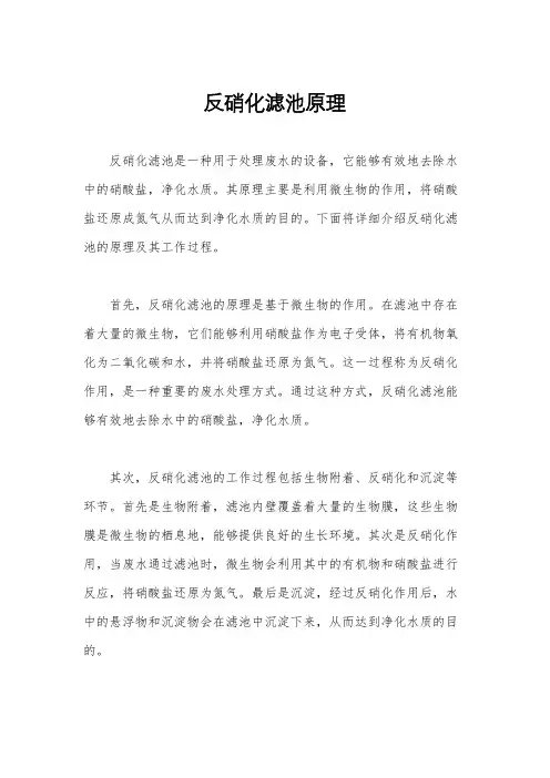 反硝化滤池原理
