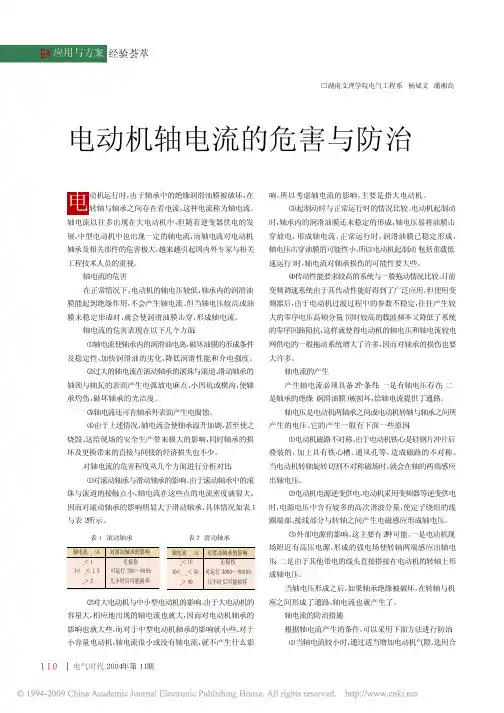 电动机轴电流的危害与防治