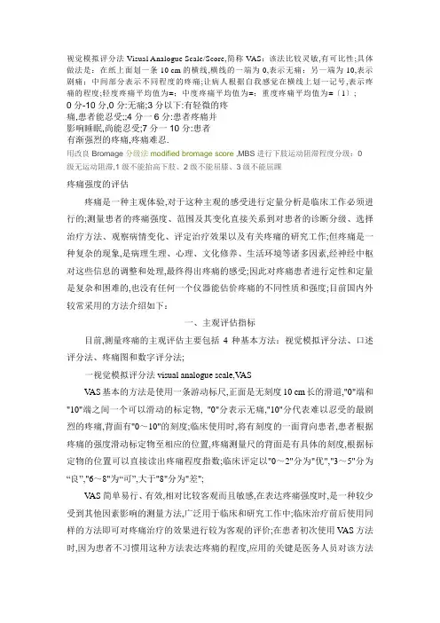 视觉模拟评分法
