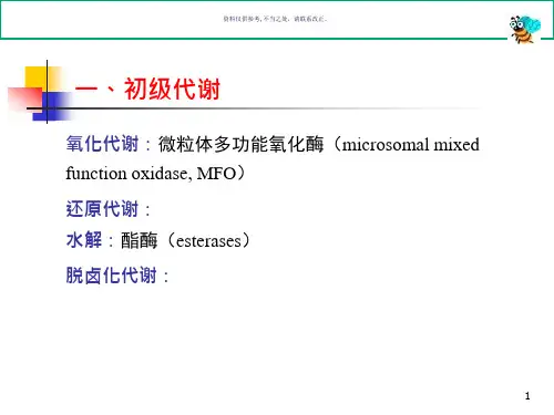 杀虫剂在昆虫体内的代谢课件