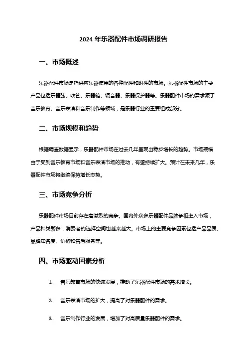 2024年乐器配件市场调研报告