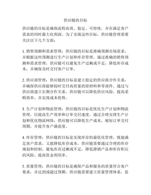 供应链的目标