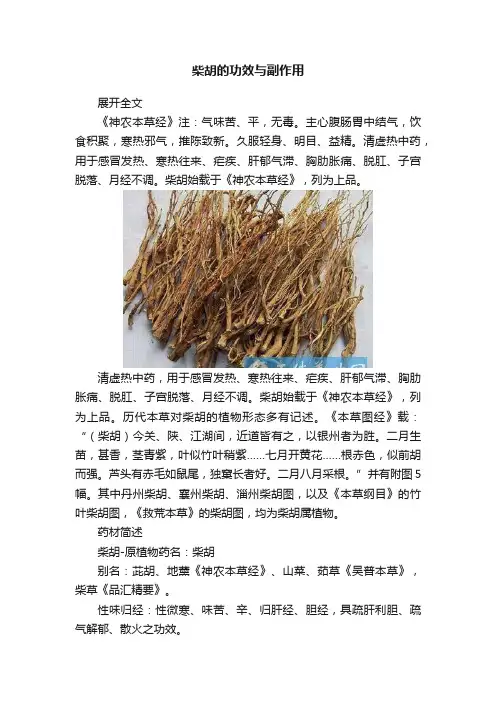 柴胡的功效与副作用
