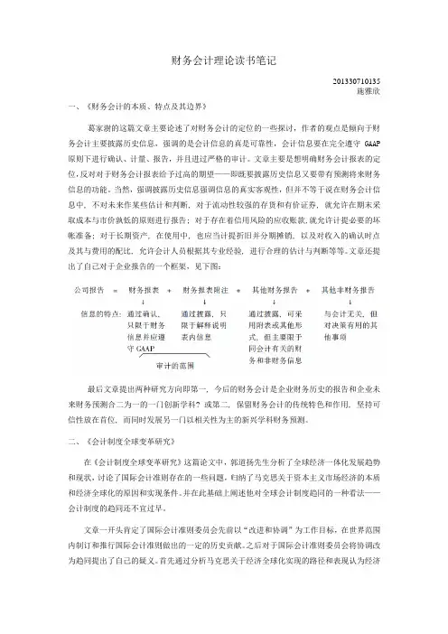 财务会计理论读书笔记