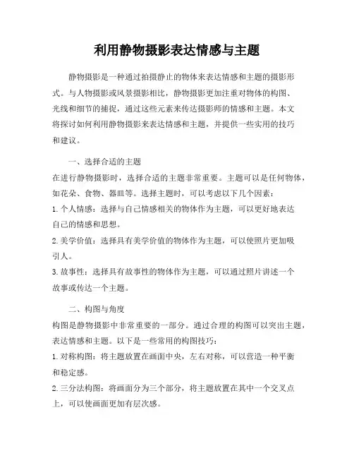 利用静物摄影表达情感与主题