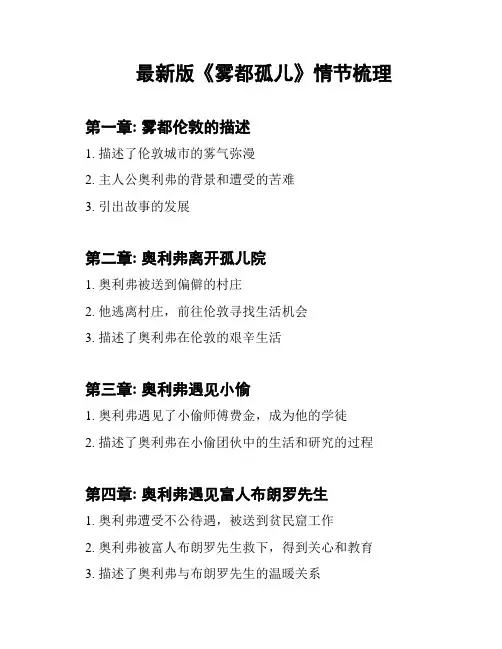 最新版《雾都孤儿》情节梳理