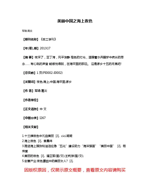 美丽中国之海上夜色