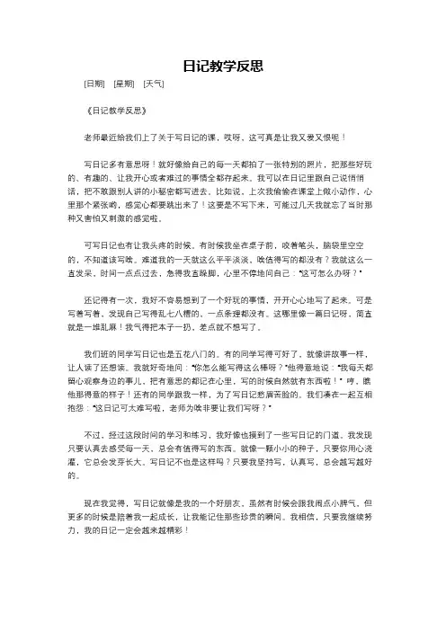 日记教学反思