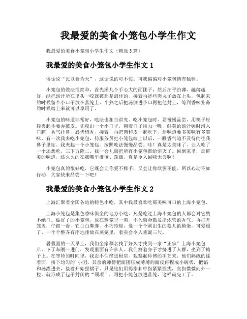 我最爱的美食小笼包小学生作文