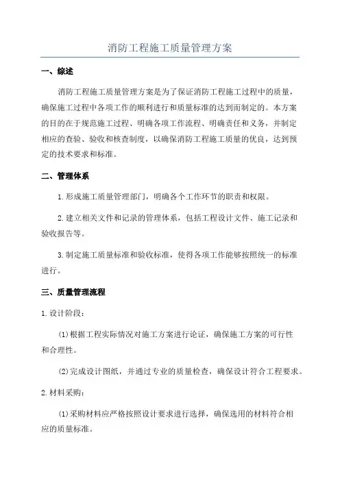 消防工程施工质量管理方案