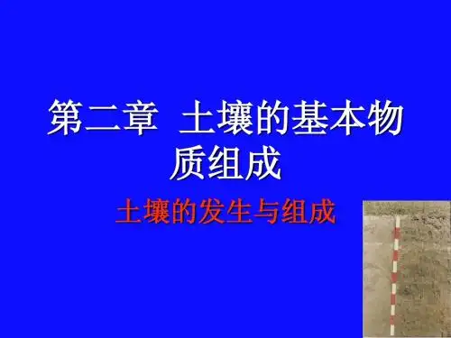 第二章 土壤的基本物质组成