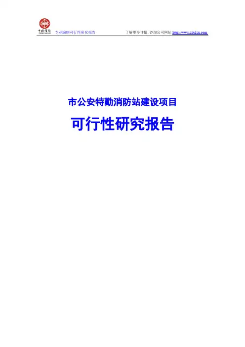 市公安特勤消防站建设项目可行性研究报告