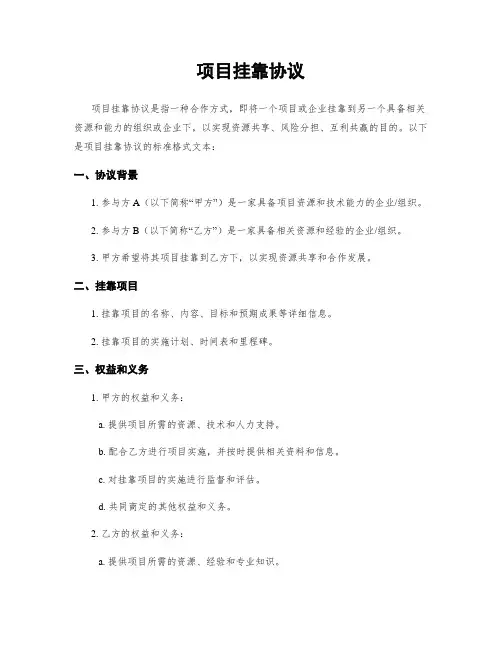 项目挂靠协议