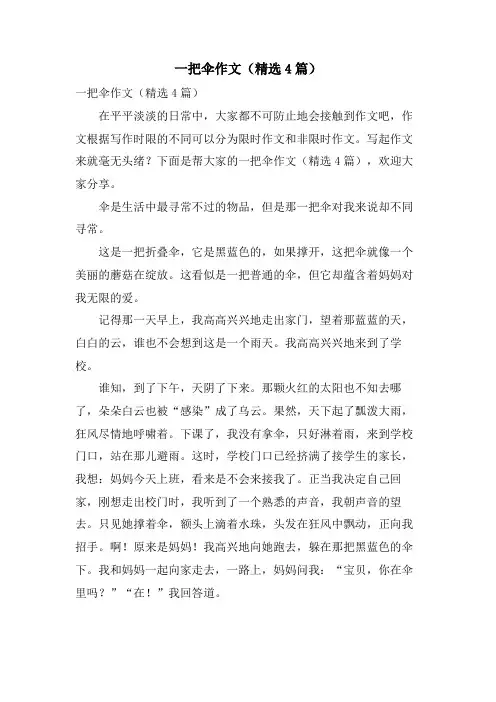 一把伞作文(4篇)
