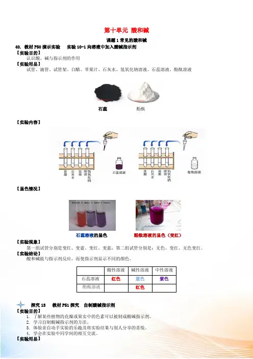 九年级化学下册 第10单元 酸和碱实验素材 (新版)新人教版