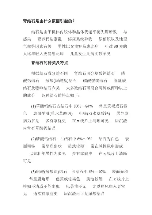 肾结石是由什么原因引起的