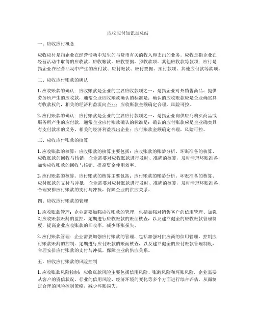 应收应付知识点总结