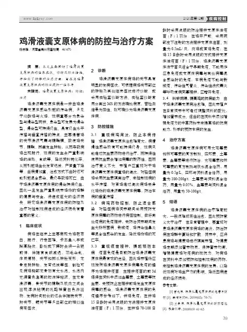 鸡滑液囊支原体病的防控与治疗方案