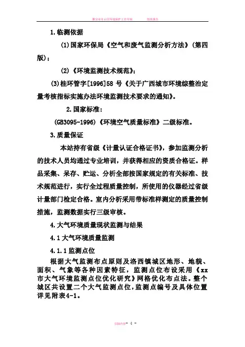 环境质量现状监测报告样板