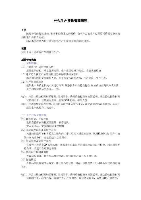 外包生产质量管理流程
