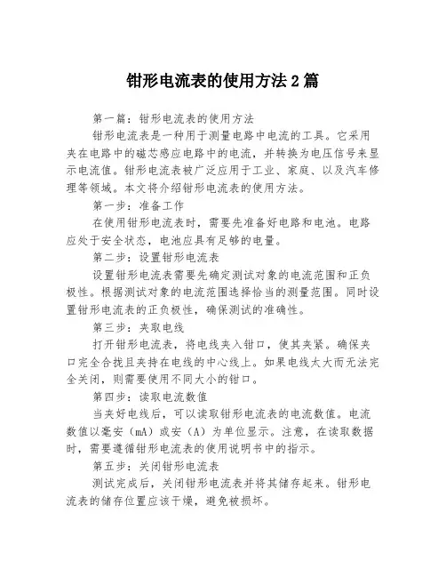 钳形电流表的使用方法2篇
