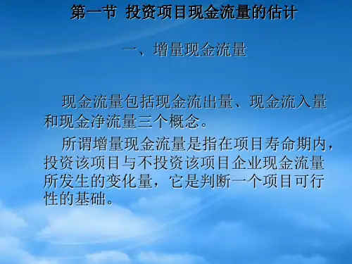 财务管理第十章现金流量与资本预算