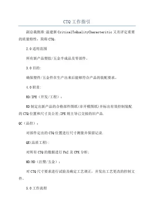 CTQ工作指引