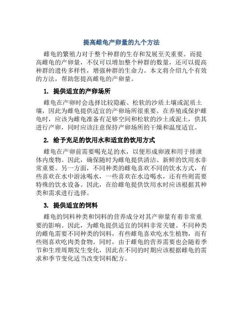 提高雌龟产卵量的九个方法