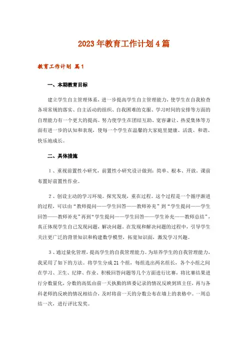 2023年教育工作计划4篇_13