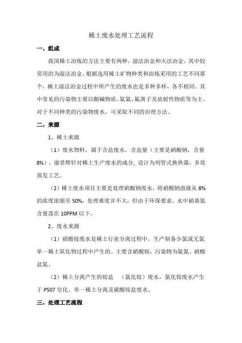 稀土废水处理工艺流程