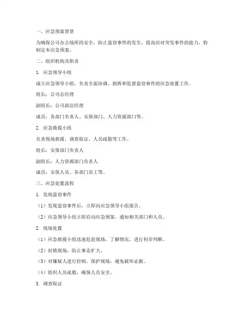 办公场所被盗应急预案