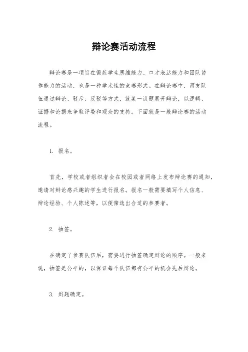辩论赛活动流程