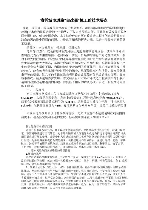 浅析城市道路“白改黑”施工的技术要点
