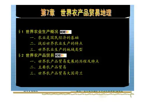 第7章世界农产品贸易地理