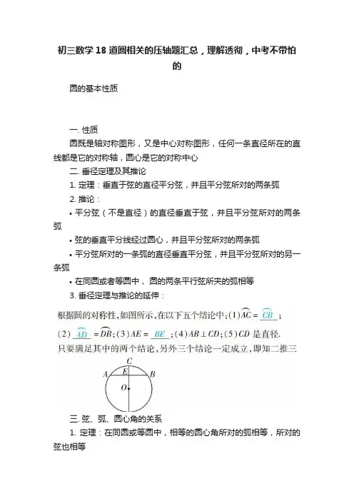 初三数学18道圆相关的压轴题汇总，理解透彻，中考不带怕的