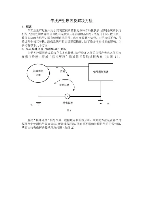 干扰产生原因及解决方法