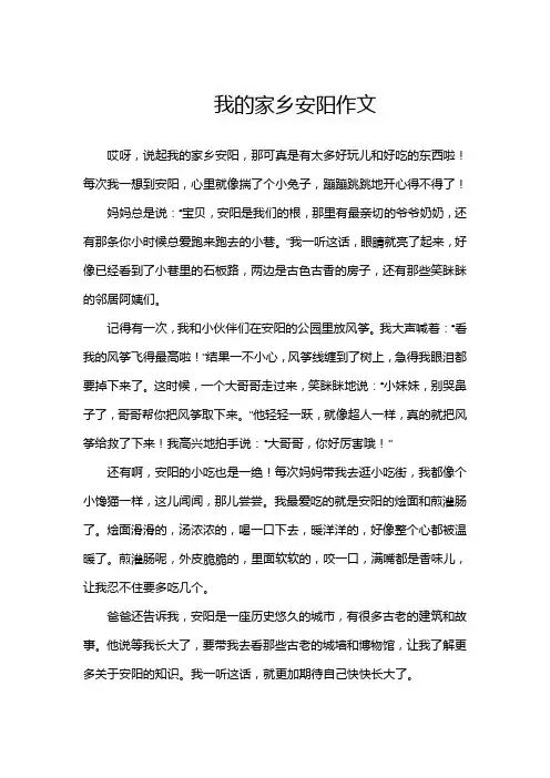 以家乡为主题的作文安阳