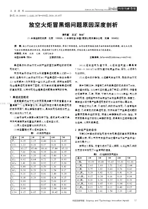 放空火炬冒黑烟问题原因深度剖析