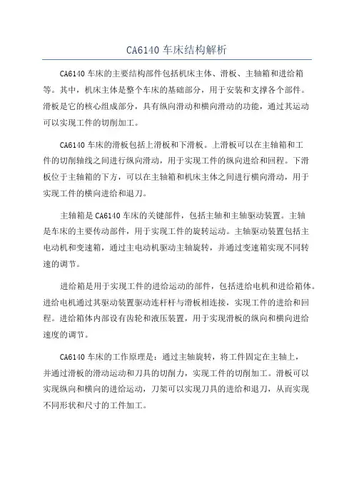 CA6140车床结构解析