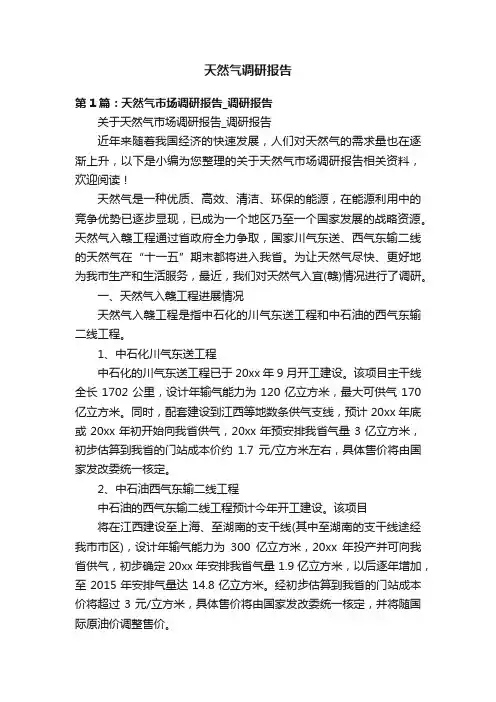 天然气调研报告