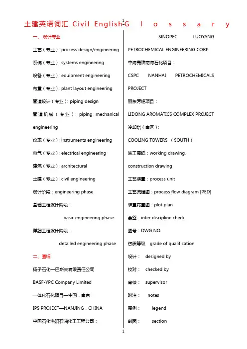 土建英语词汇