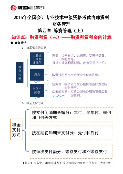 第四章 筹资管理(上)-融资租赁(三)——融资租赁租金的计算