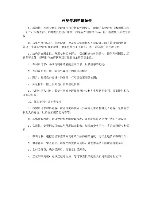外观专利申请条件
