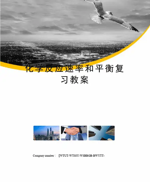 化学反应速率和平衡复习教案