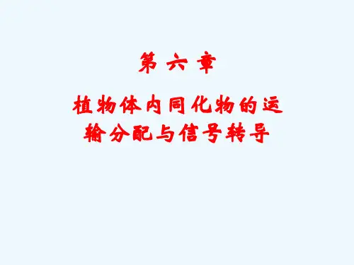 _植物生理学6_植物体内同化物的运输分配与信号转导