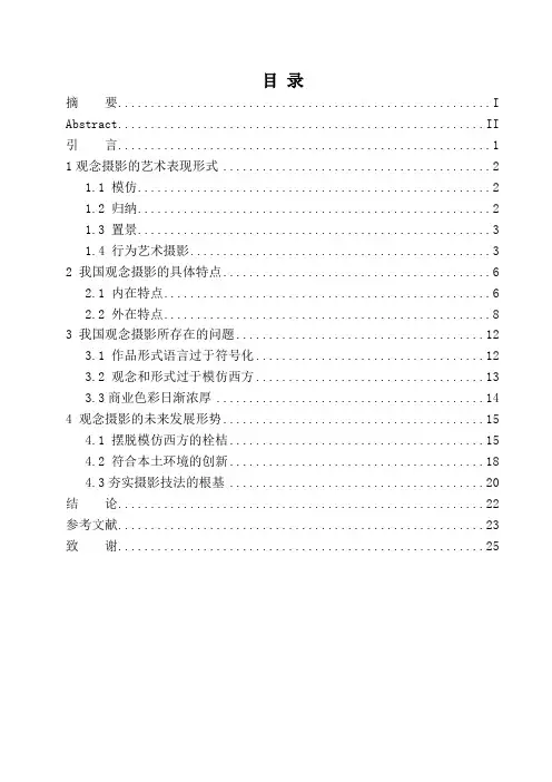 摄影艺术专业 论观念摄影的艺术表现力