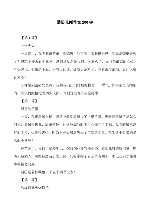 消防见闻作文200字